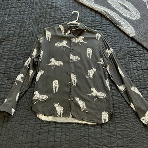 The kooples panther print button up.